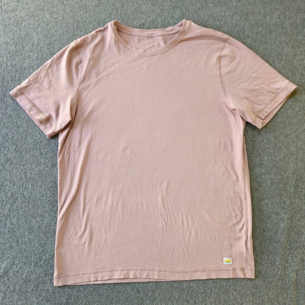 Vuori Tuvalu Tee Mens Large Dusty Rose Short Sleeve Performance T-Shirt